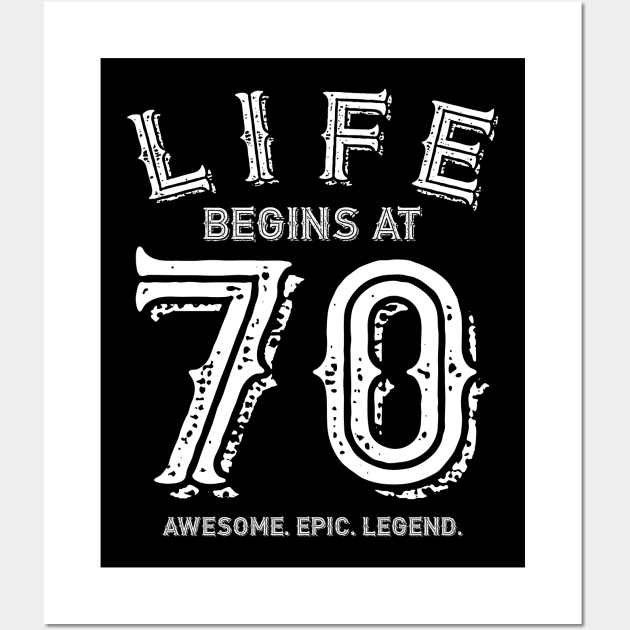 Life Begins at 70 Wall Art by colorsplash